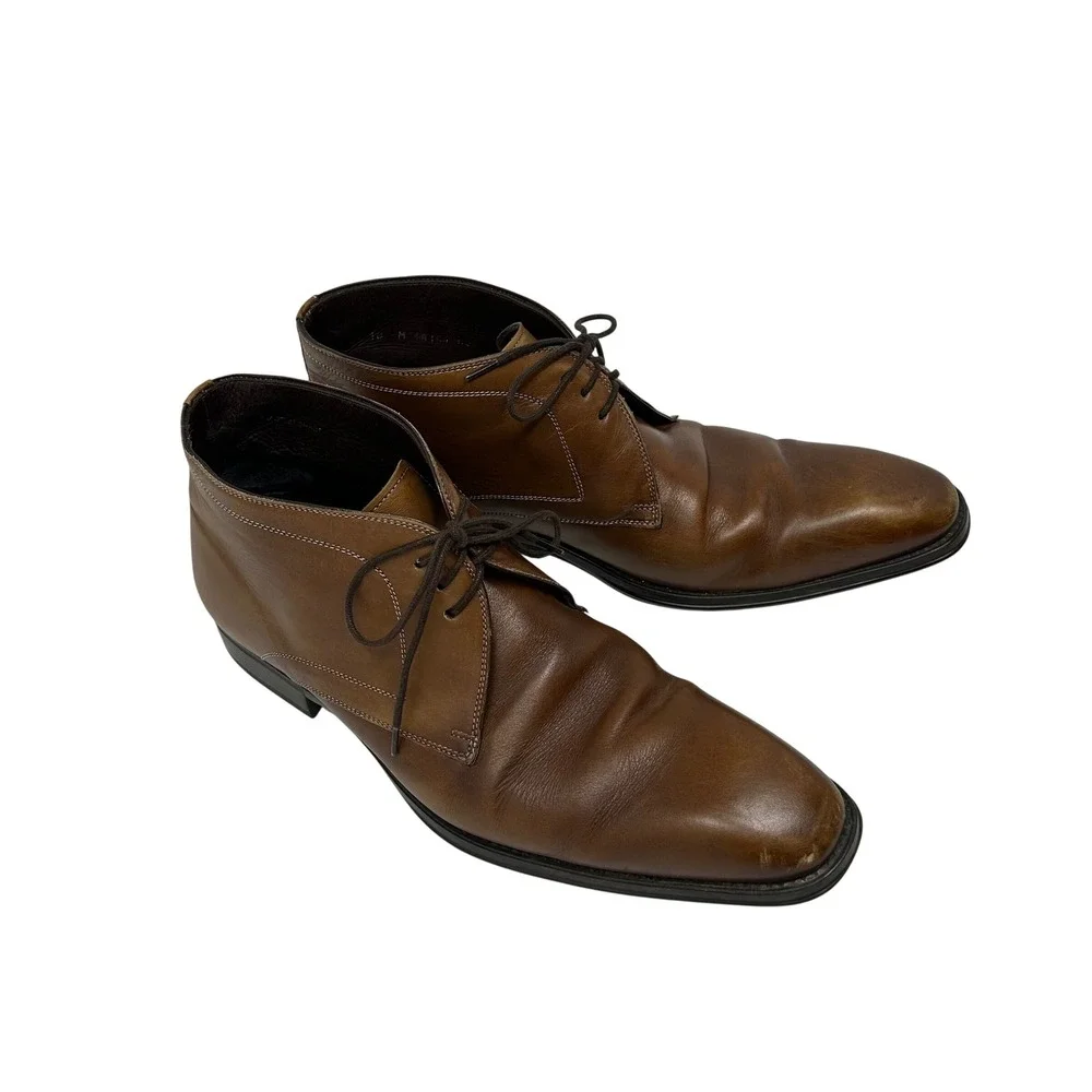 Mezlan Mens Brown Leather Chukka Boots Lace Up Ankle 18154 Size 10 M